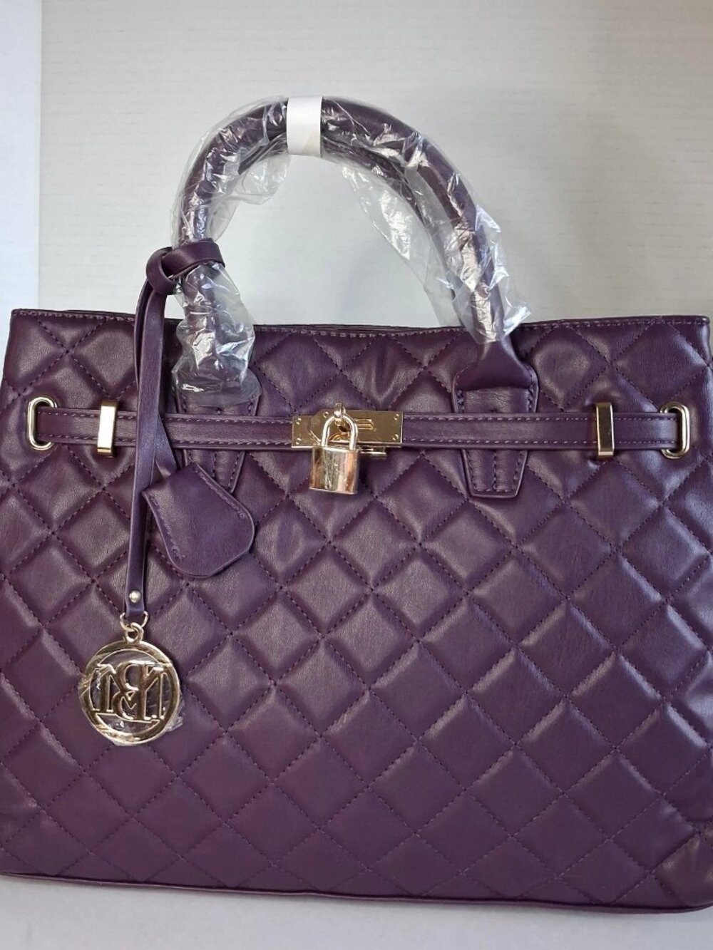 Badgley Mischka Quilted Tote with Front Lock NWT